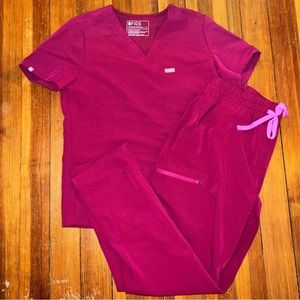 Figs Dark Magenta Scrub Set